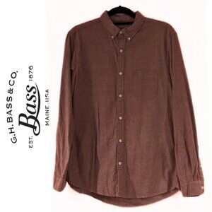G.H. Bass & Co. Cotton Oxford Button Down Shirt, Maroon, Size M